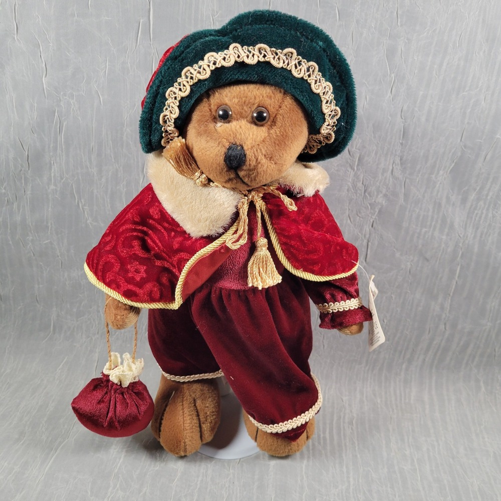 Russ Berrie Royal Winterfest Guinevere Bear Plush 12" Burgundy Velvet Victorian